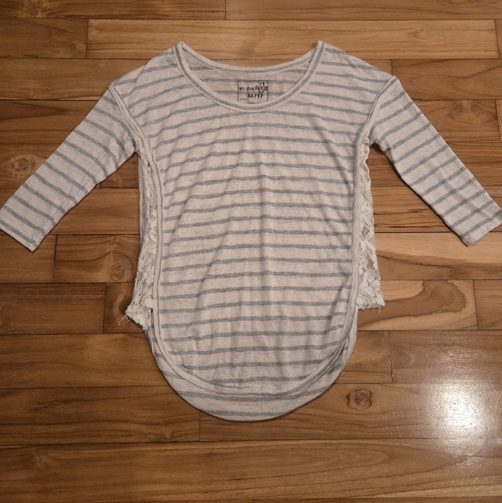 Striped Lace Side Shirt